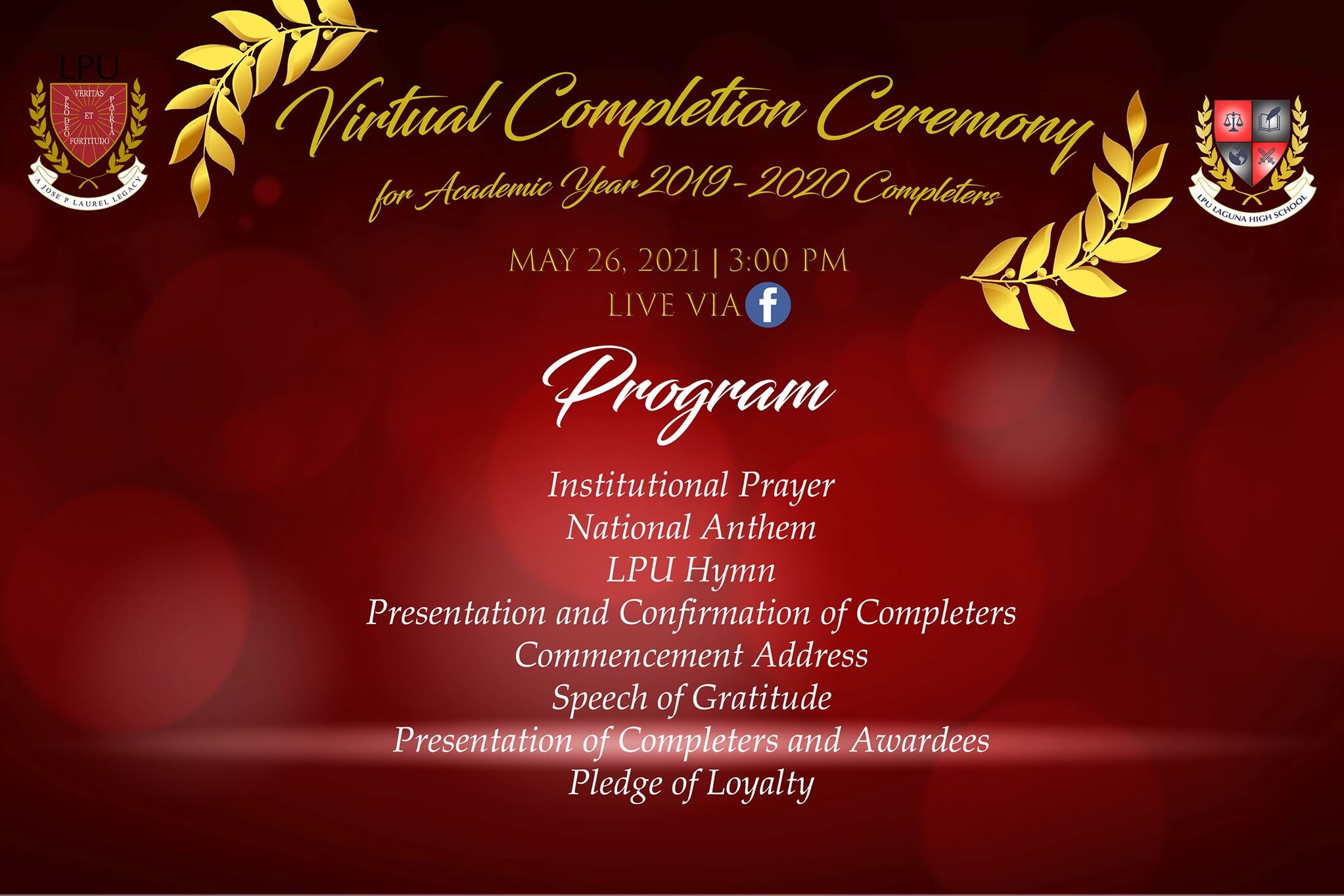 Virtual Completion Ceremony